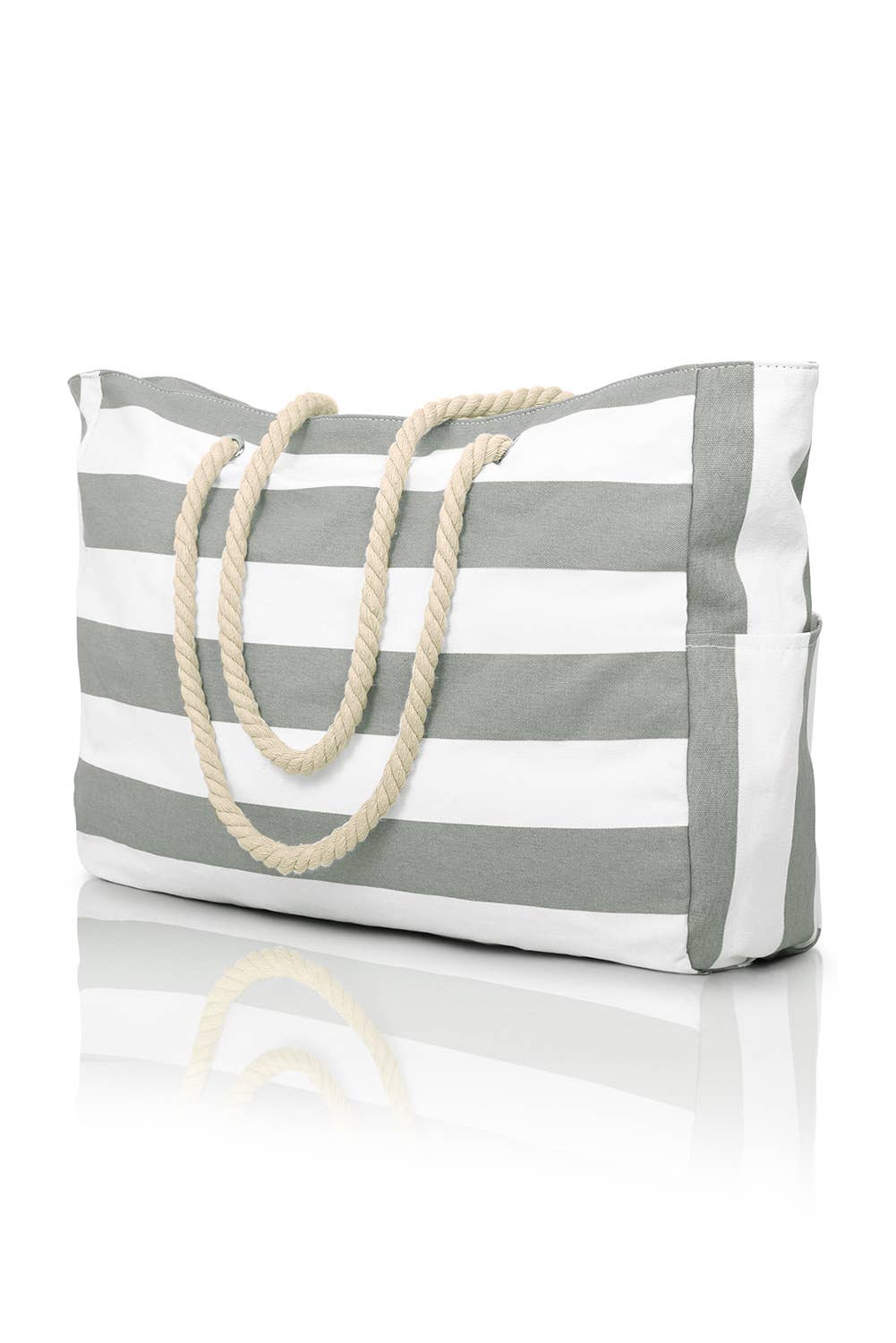Striped Waterproof Canvas Large Capacity Tote Bag
