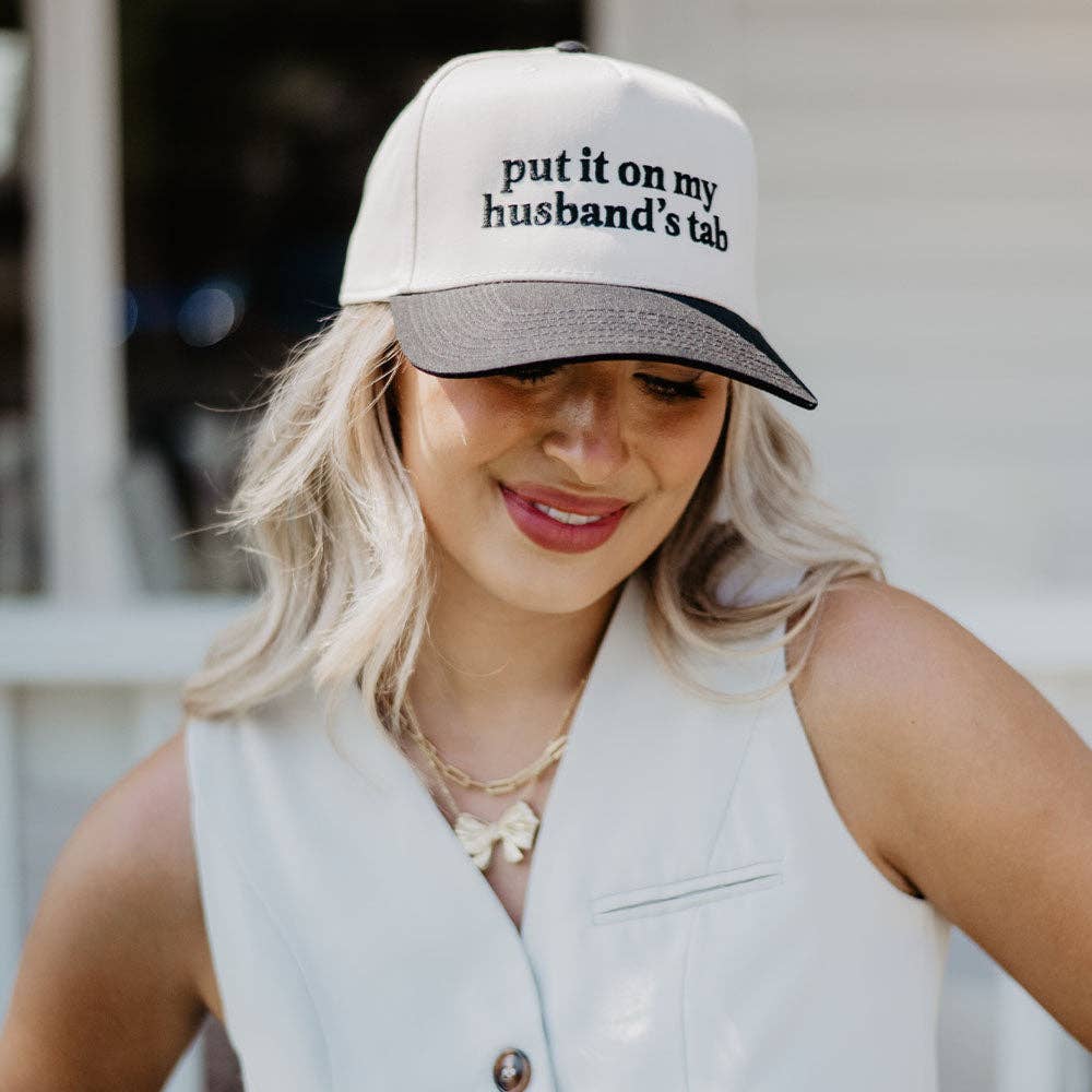 Put It On My Husband's Tab Two-Toned Vintage Hat