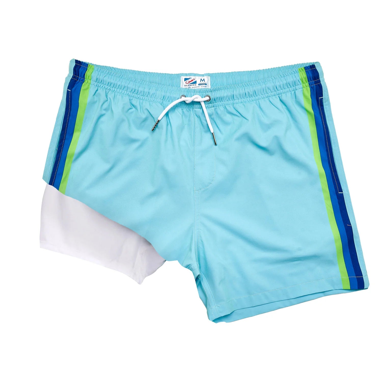 Green 5" INSEAM SWIM TRUNKS WITH WATERPROOF POCKET & LINER