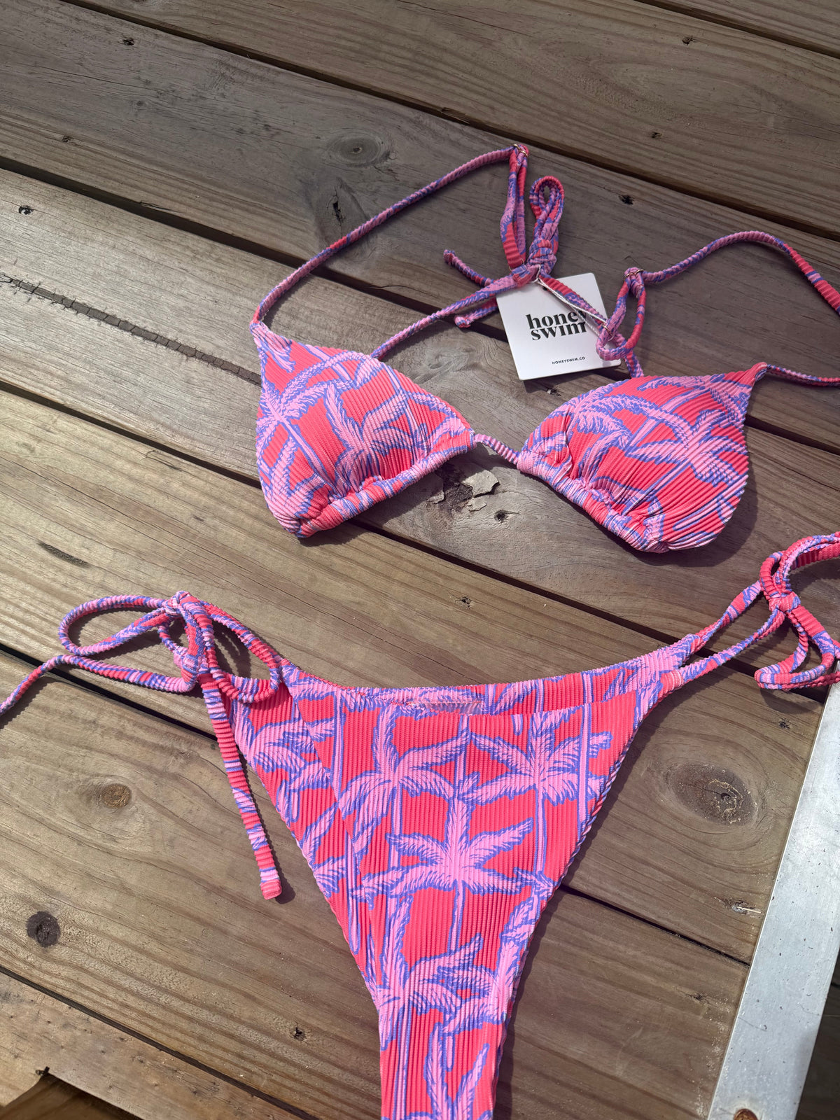 Palm Pop Ribbed Triangle | Top
