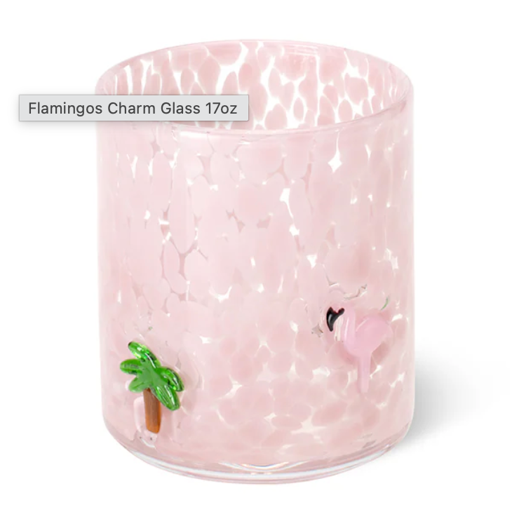 Flamingos Charm Glass 17oz