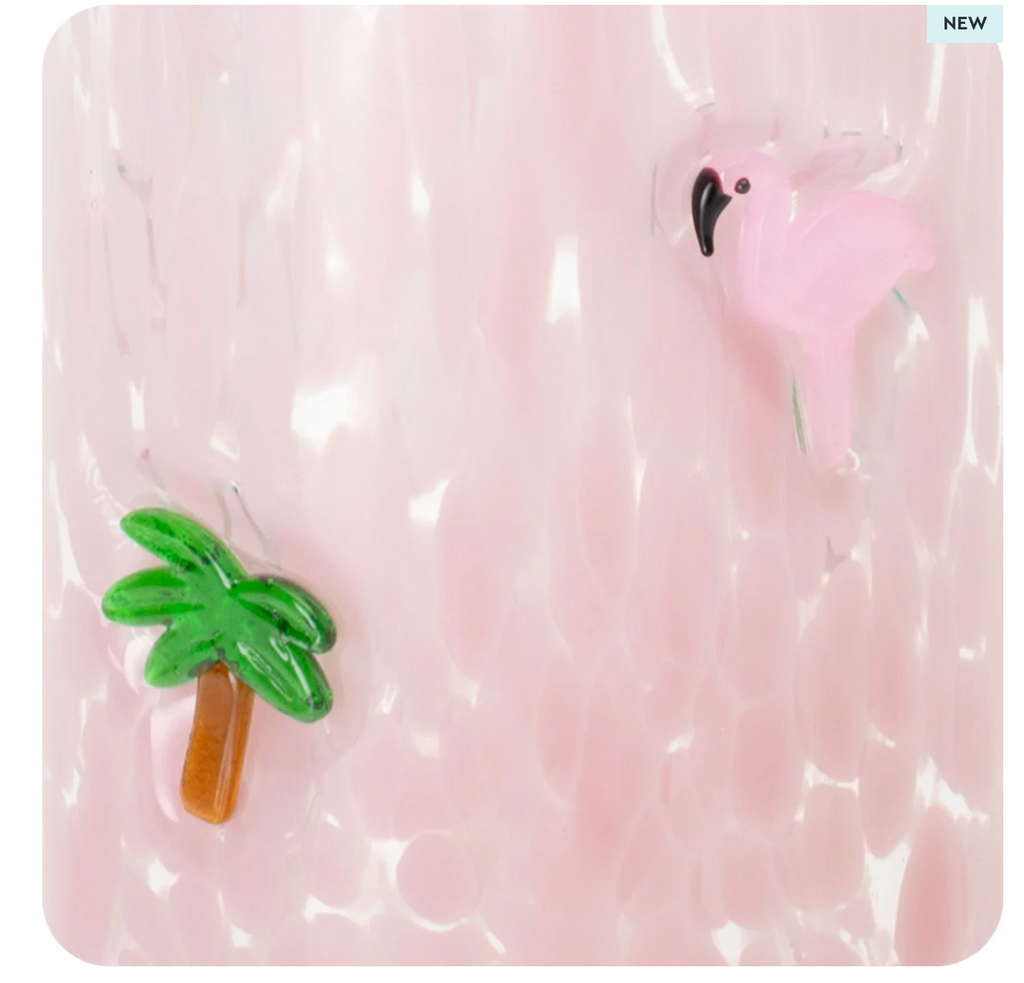 Flamingos Charm Glass 17oz