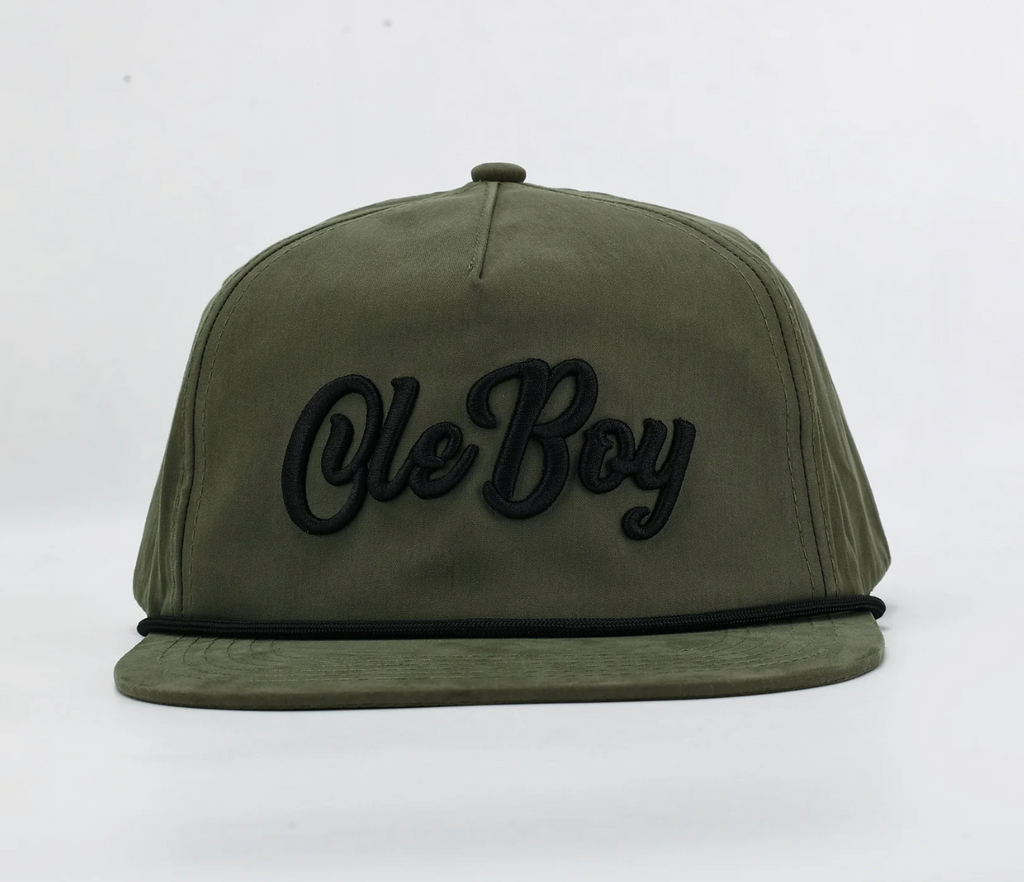 Green/Black Ole Boy Logo Rope Grandpa Hat