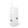 White Football Charm Glass 23oz
