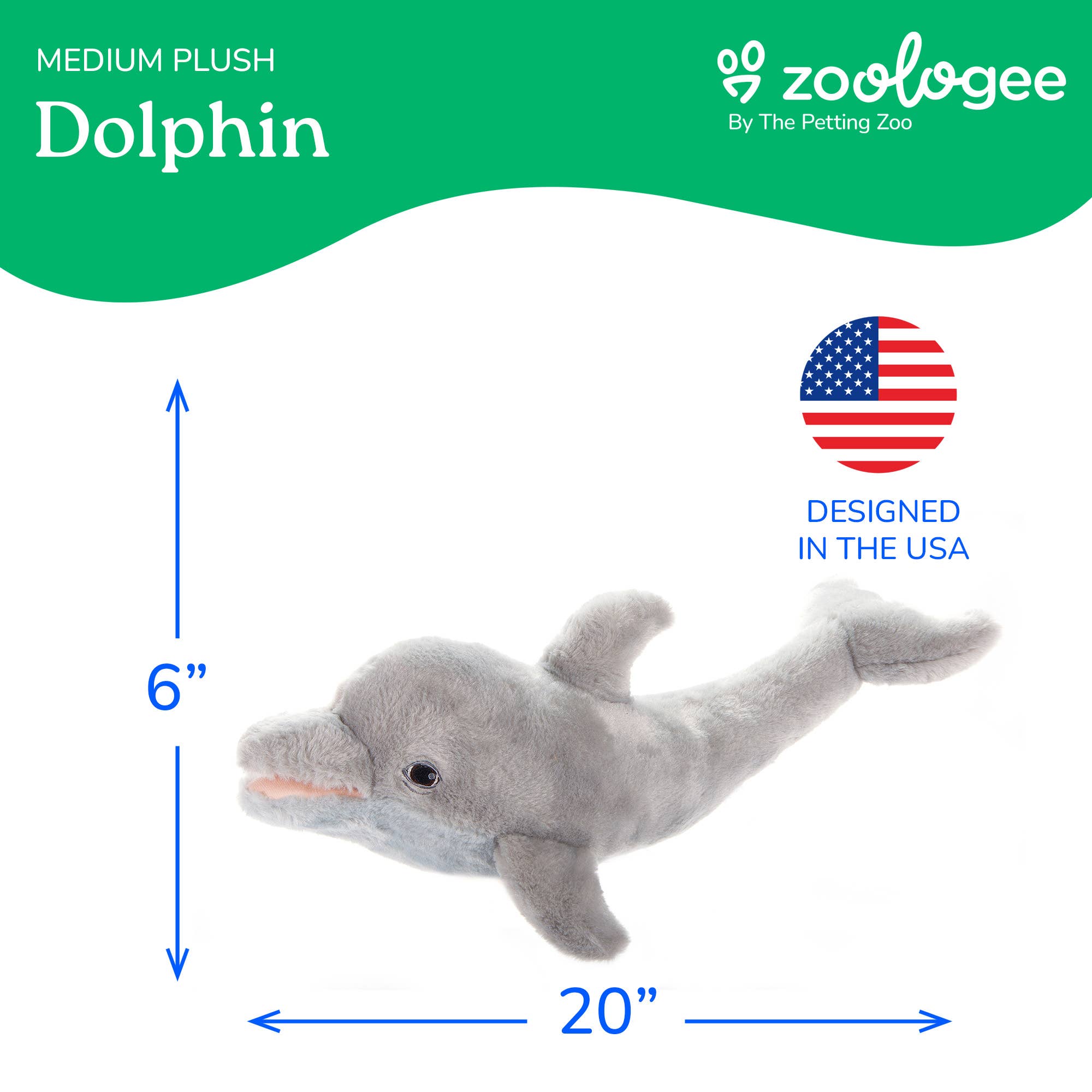 Earth Keeperz Dolphin medium 20" Recycled Plush