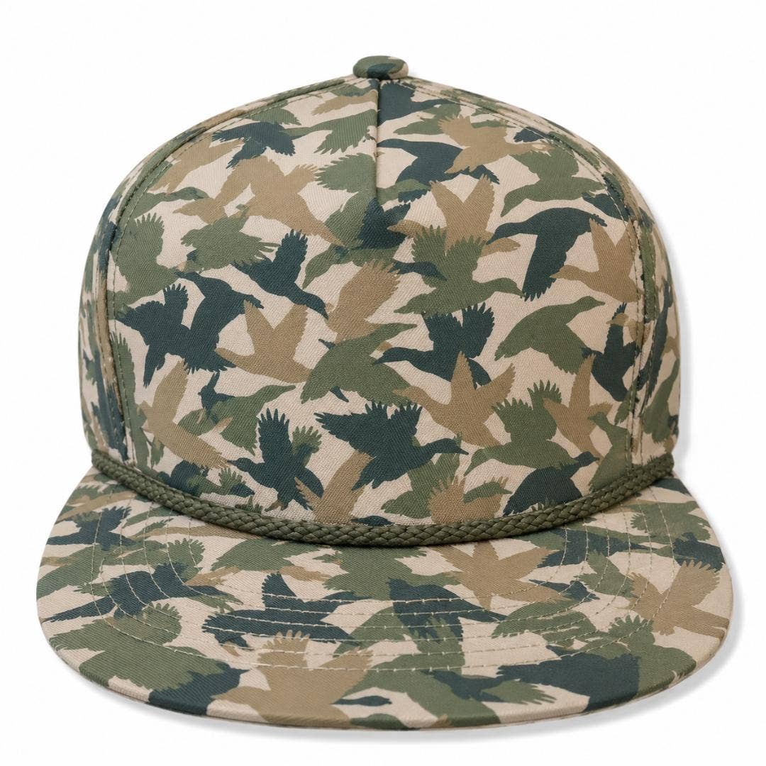Duck Waterfowl Camo Snapback Rope Hat