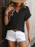 Black Short Sleeve Button Down
