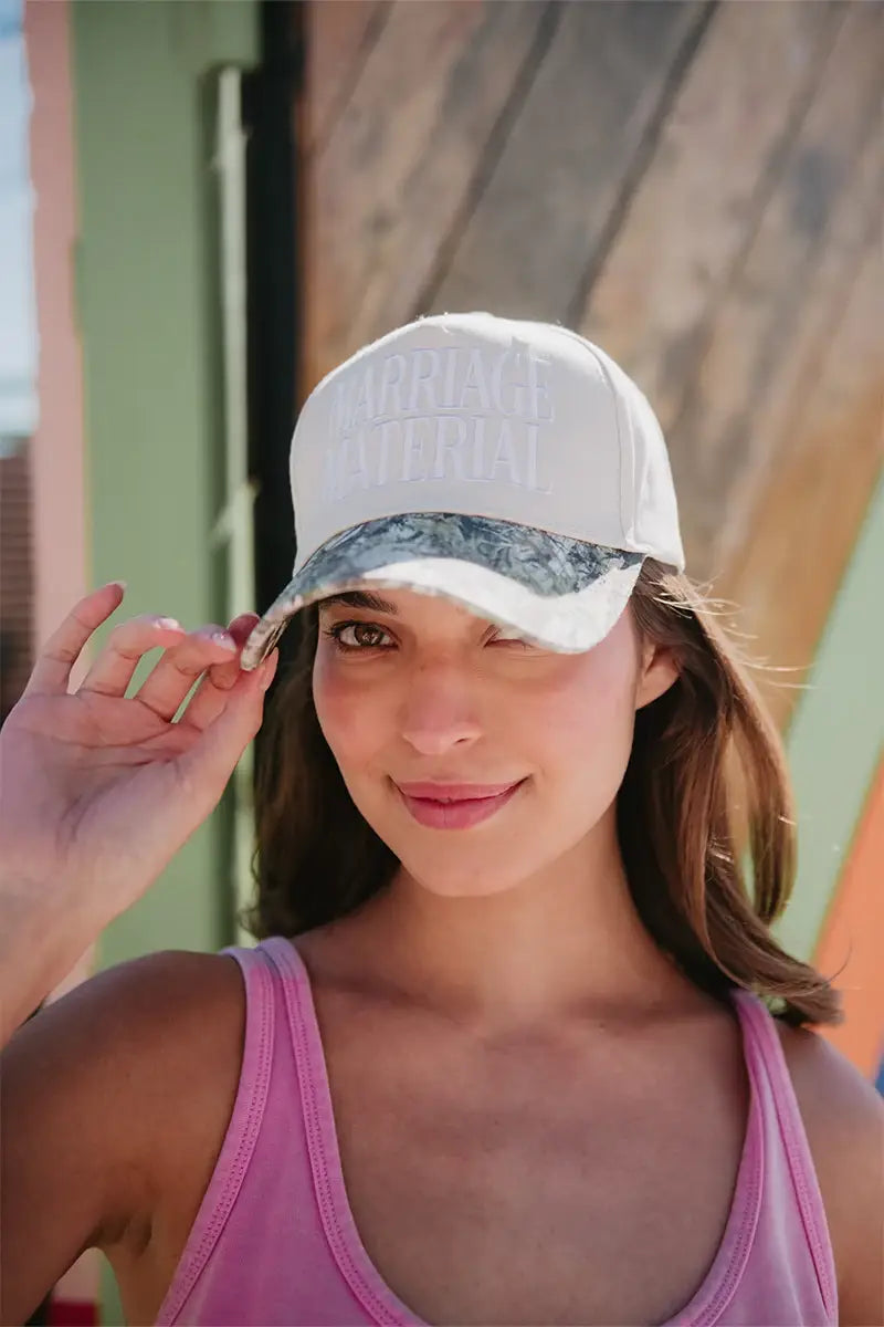 Marriage Material Two-Toned Trucker Hats For Women For Grads