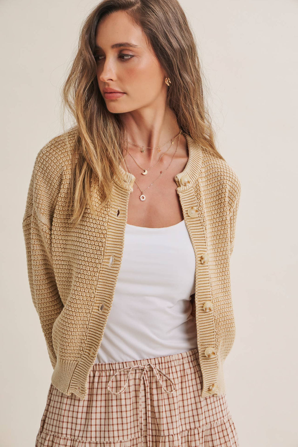 WAFFLE CARDIGAN