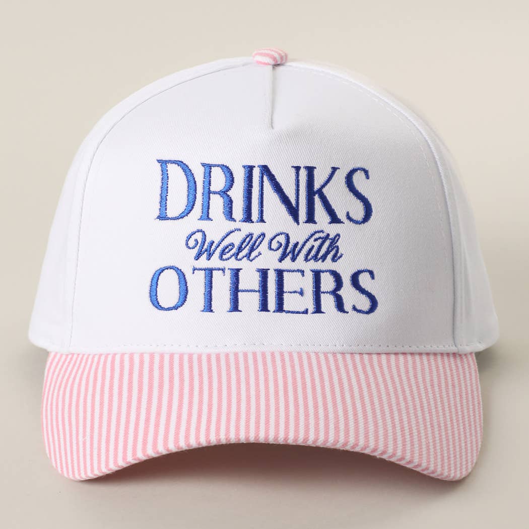 DRINKS Well With OTHERS Seersucker Brim Hat