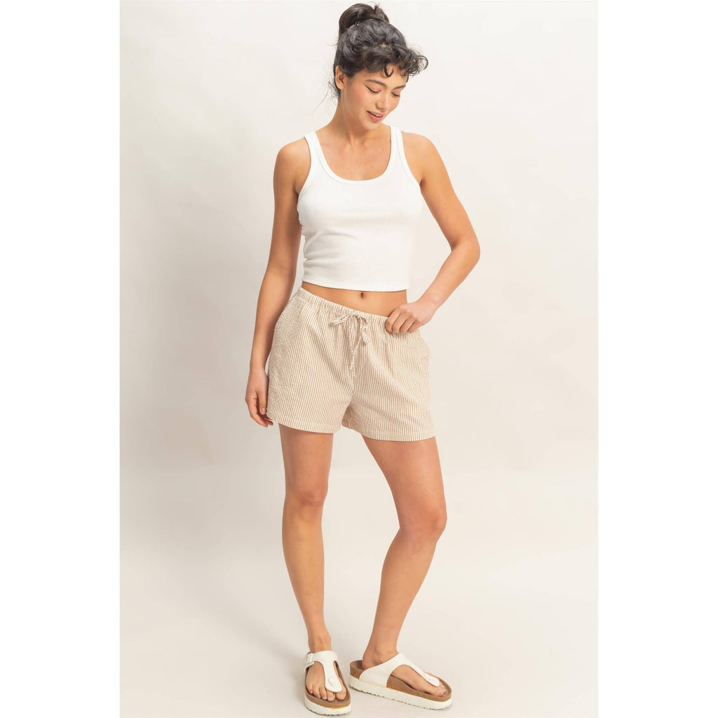 Striped Drawstring Shorts