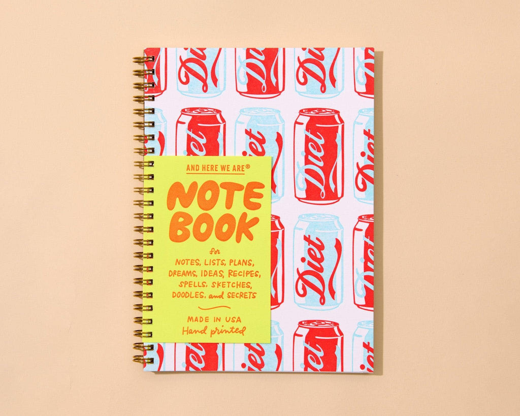 Letterpress A5 Spiral Notebook (Lined)—Diet Soda