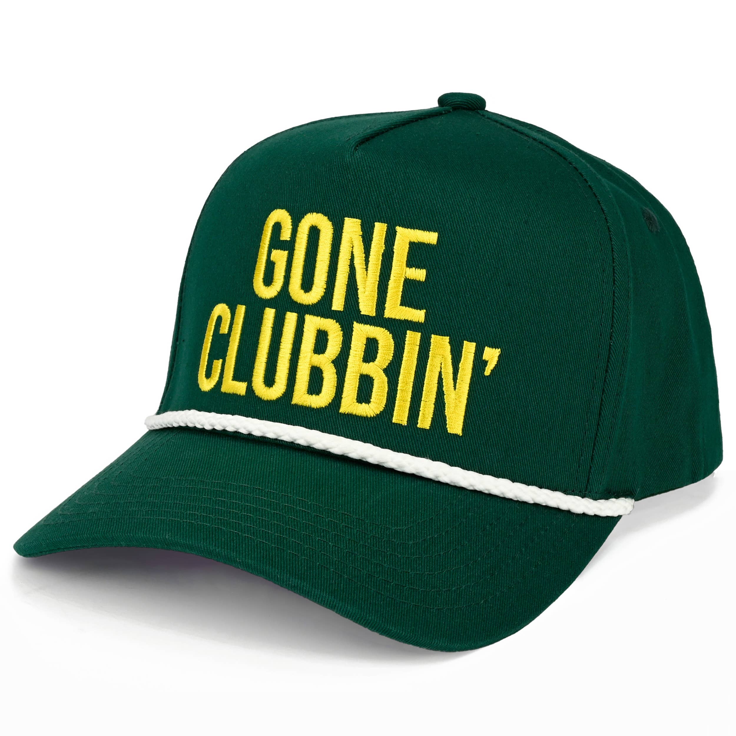 GONE CLUBBIN' Letter with Rope Trucker Hat