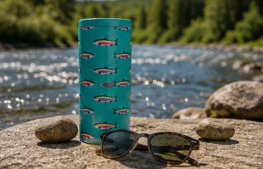Hard Cooling Can in Teal Rainbow Trout
