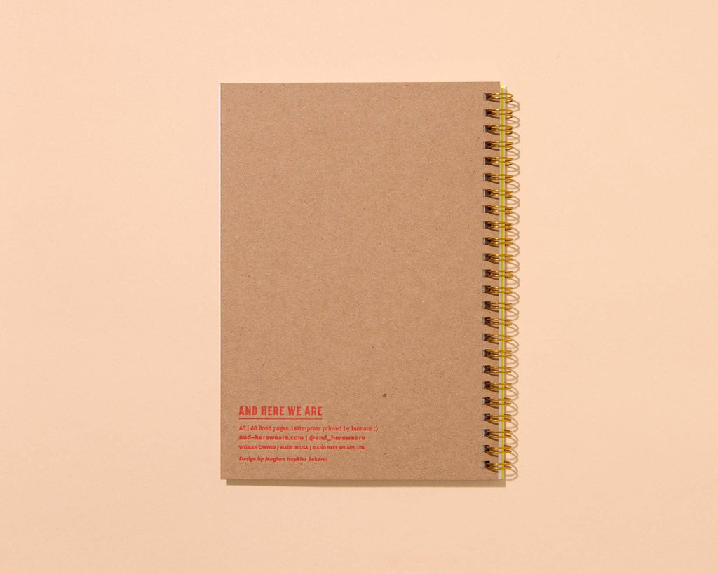 Letterpress A5 Spiral Notebook (Lined)—Diet Soda