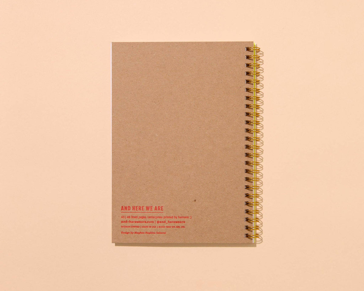 Letterpress A5 Spiral Notebook (Lined)—Diet Soda