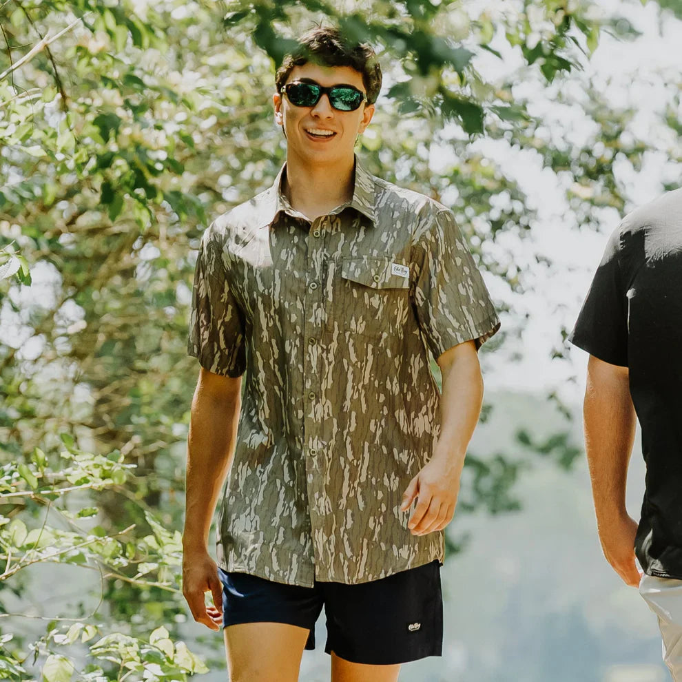 Green Camo- Performance Button Up Fishing Shirt