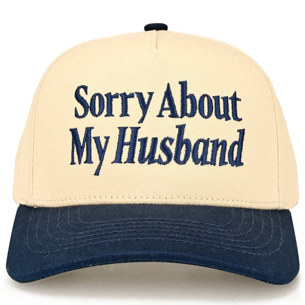 SORRY ABOUT MY HUSBAND Letter Two Tone Trucker Hat