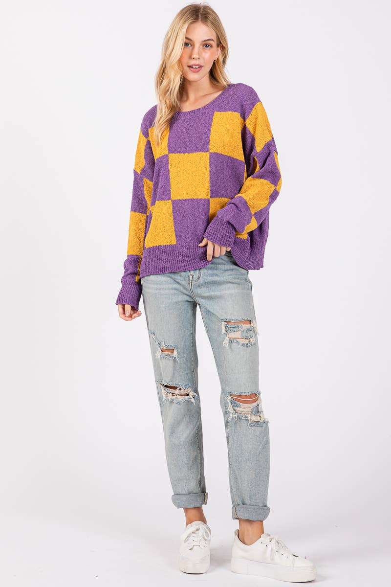 CHECKER SWEATER