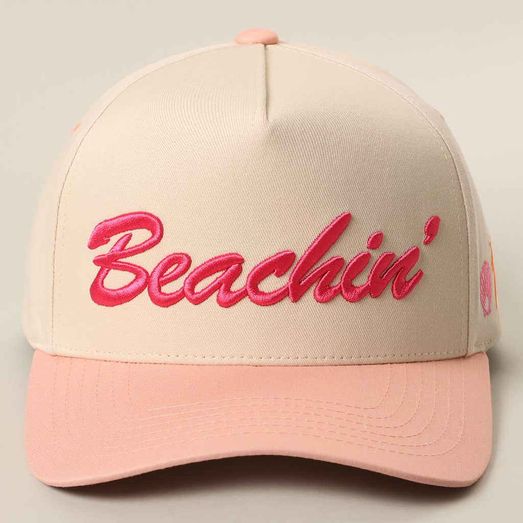 BEACHIN' 3D Embroidered Two-Tone Trucker Hat