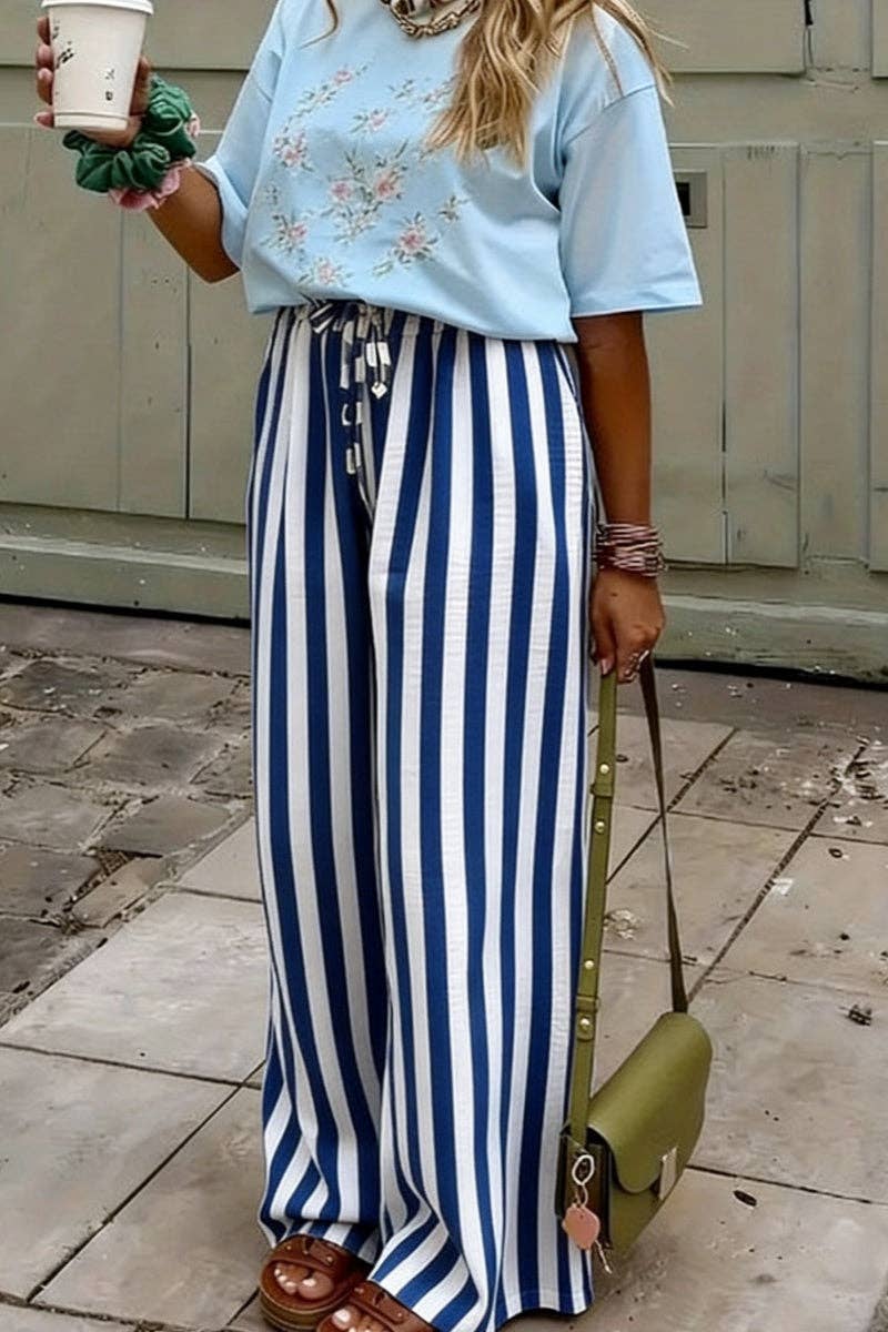 Striped Wide-Leg
