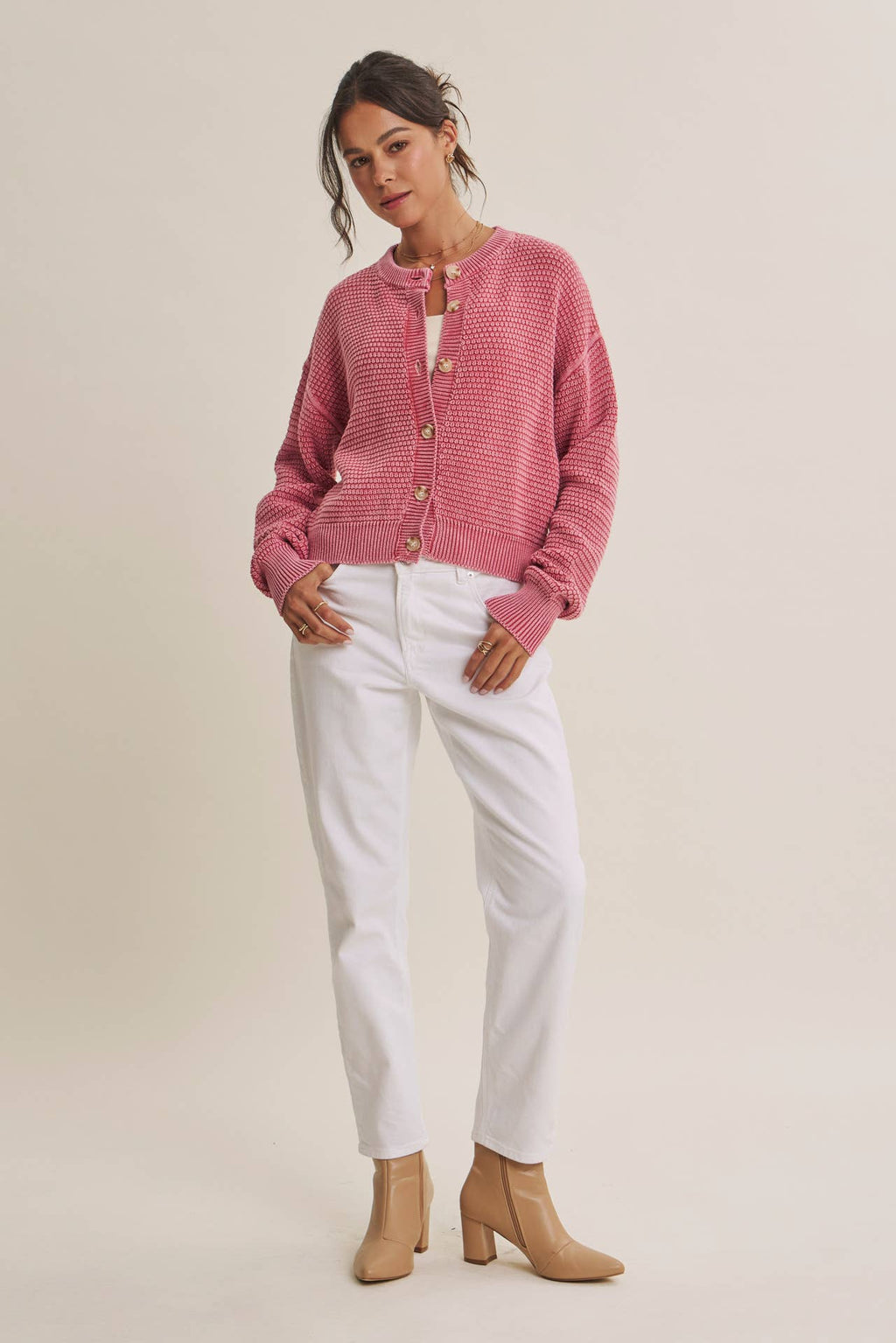 WAFFLE CARDIGAN