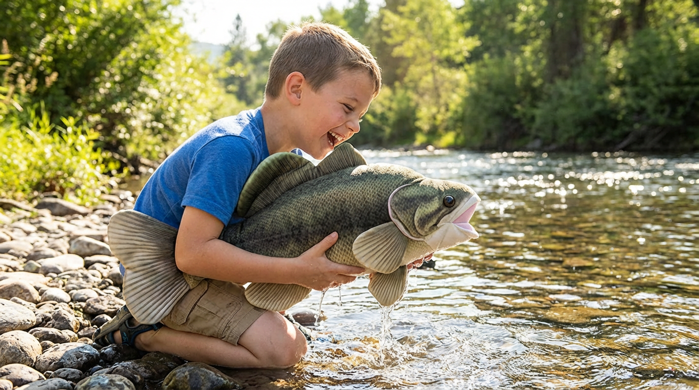 River Fish Large Mouth Bass Medium 22" (56cm)