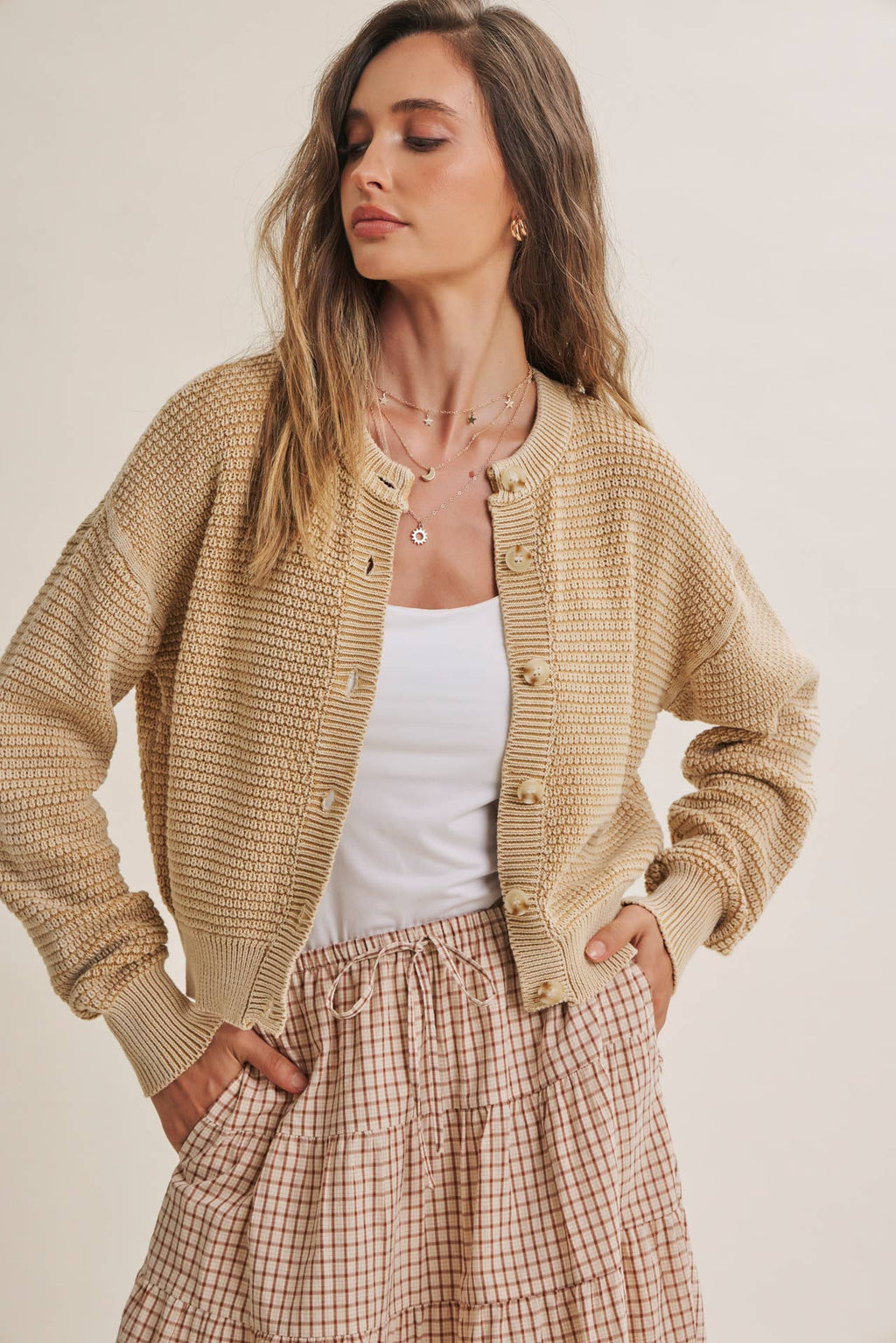 WAFFLE CARDIGAN