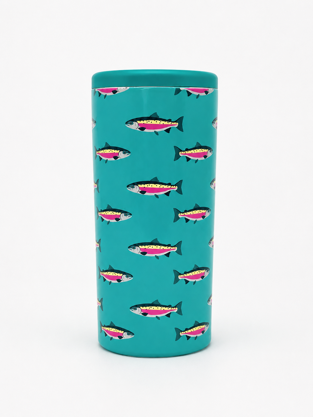 Hard Cooling Can in Teal Rainbow Trout