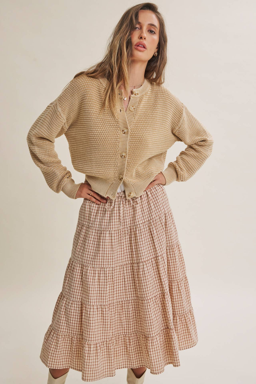 WAFFLE CARDIGAN