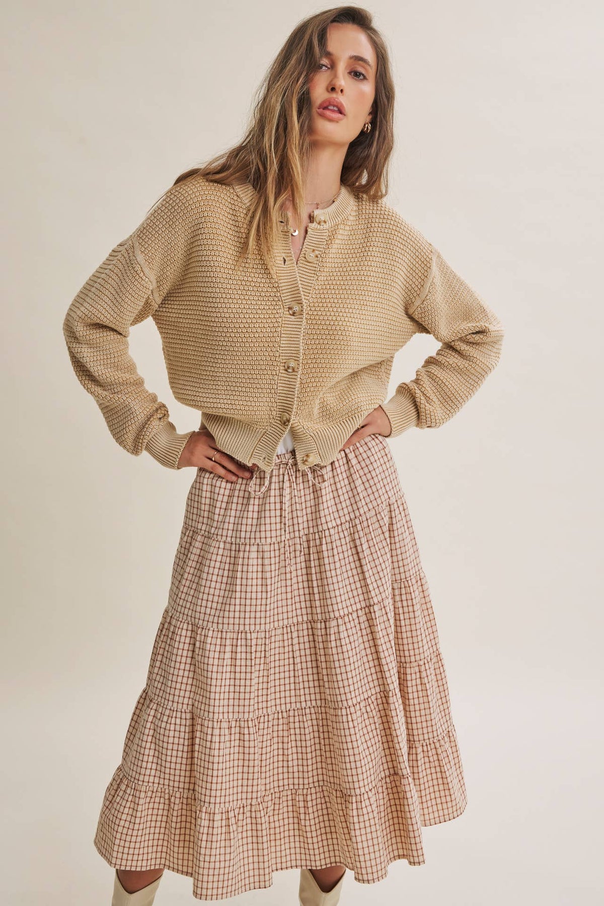 WAFFLE CARDIGAN