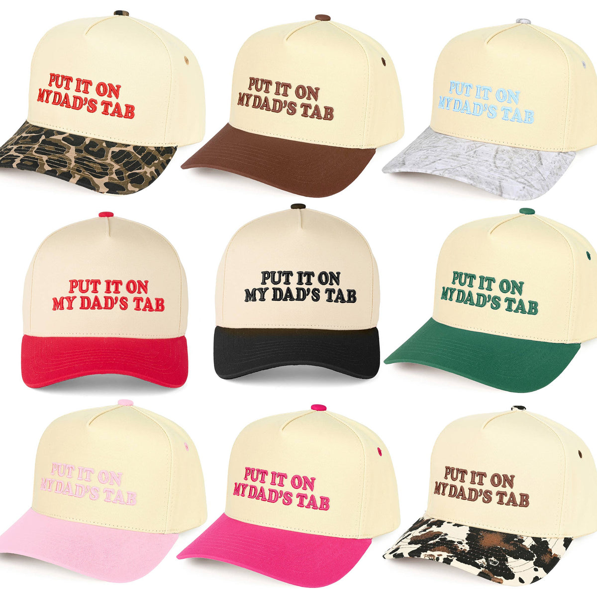 C.C PUT IT ON MY DAD'S TAB Letter Trucker Hat