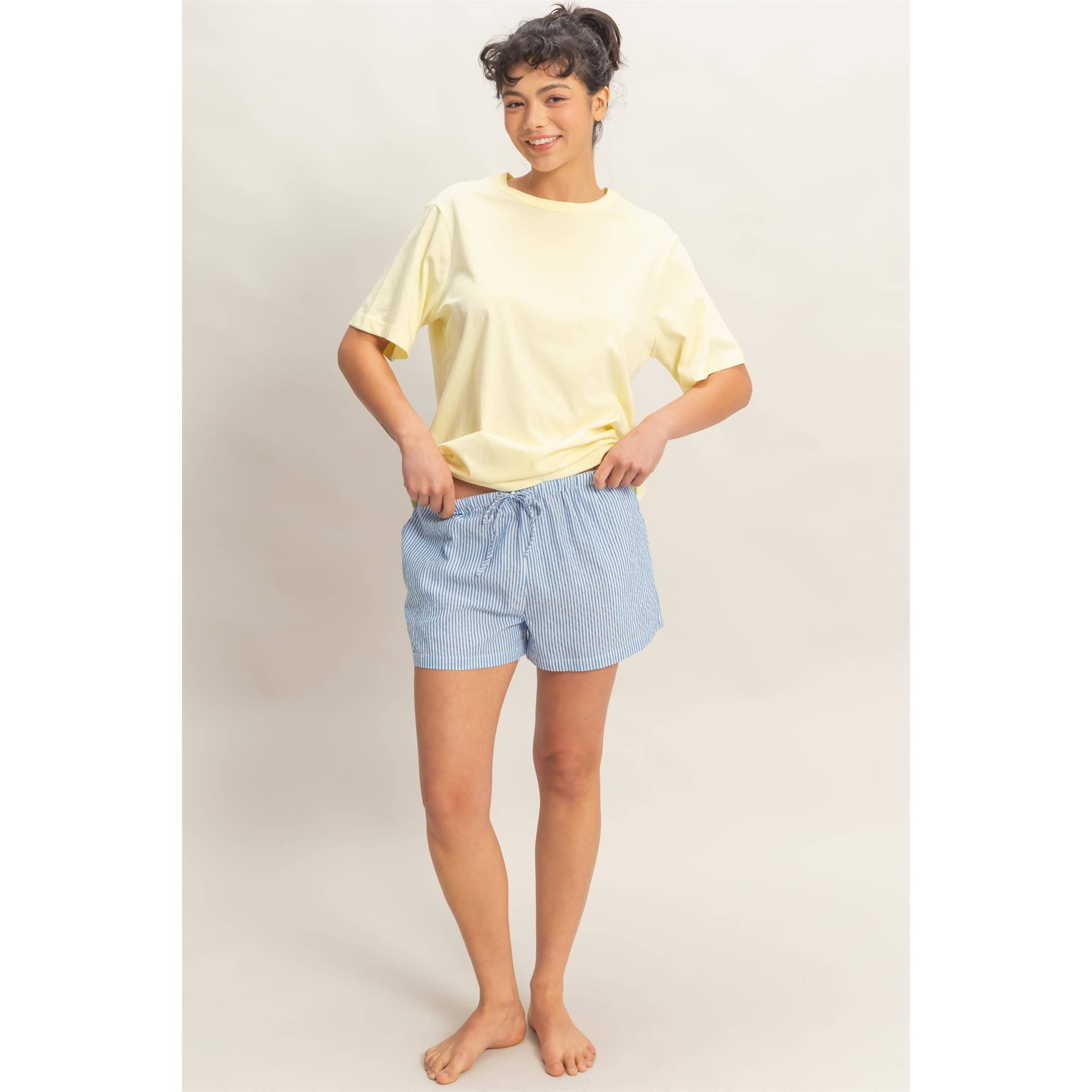 Striped Drawstring Shorts
