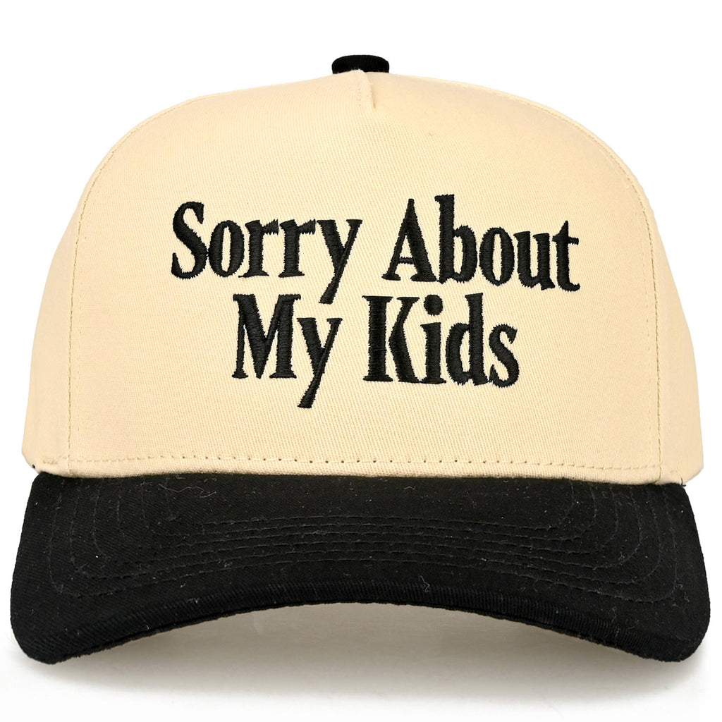 SORRY ABOUT MY KIDS Letter Two Tone Trucker Hat
