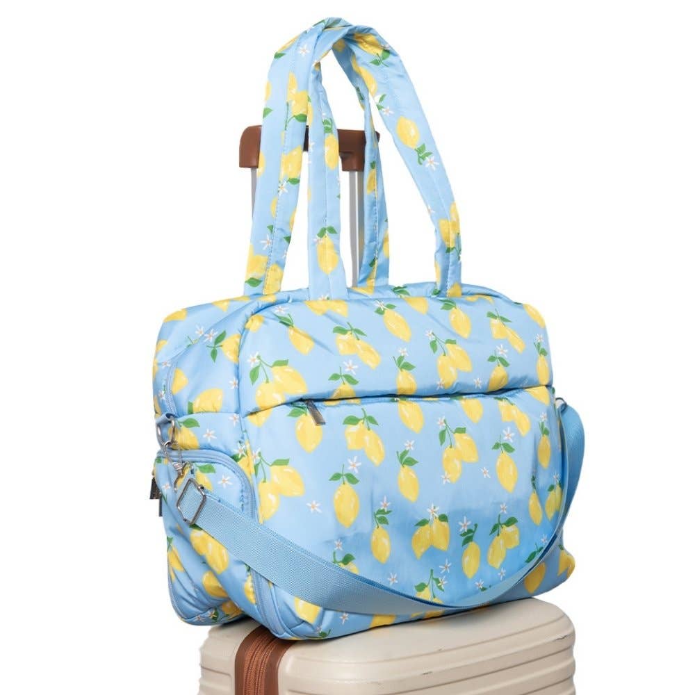 Zesty Lemons Overnight Bag Women