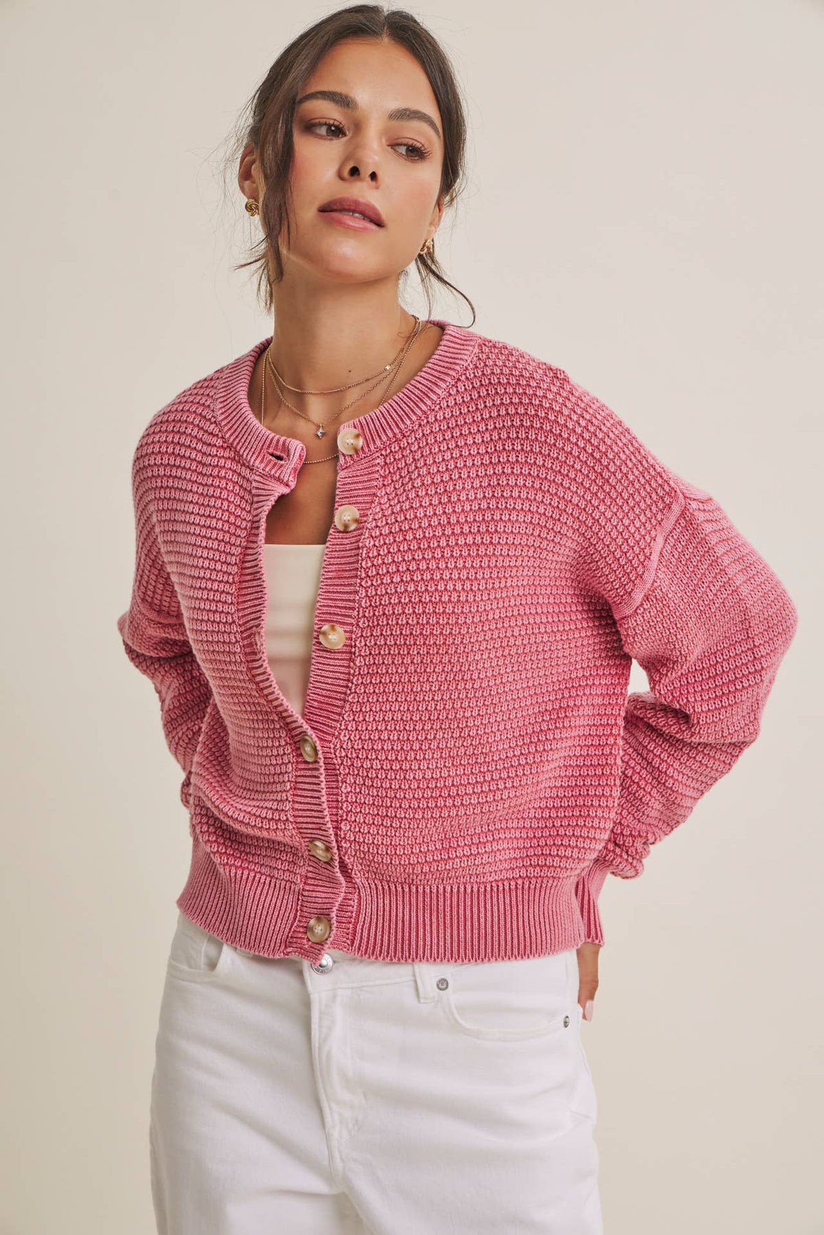WAFFLE CARDIGAN