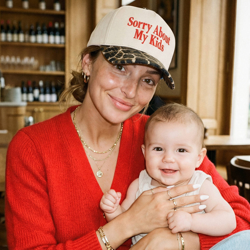 SORRY ABOUT MY KIDS Letter Two Tone Trucker Hat