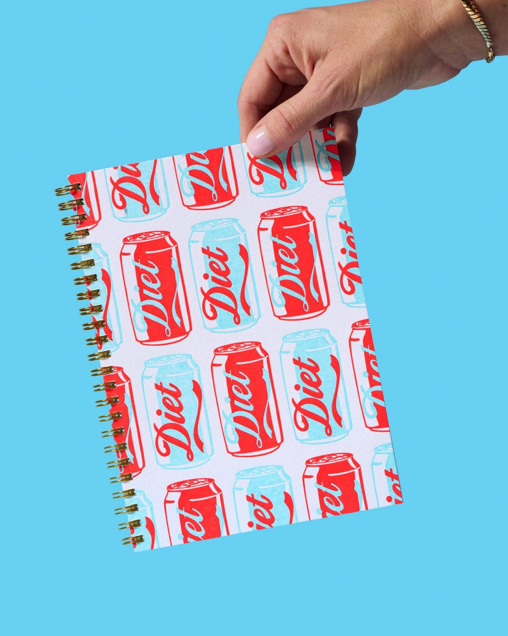 Letterpress A5 Spiral Notebook (Lined)—Diet Soda