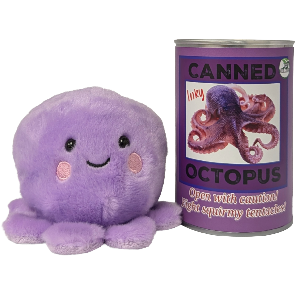 Inky the Canned Octopus - Eco-Friendly Plush w/Jokes