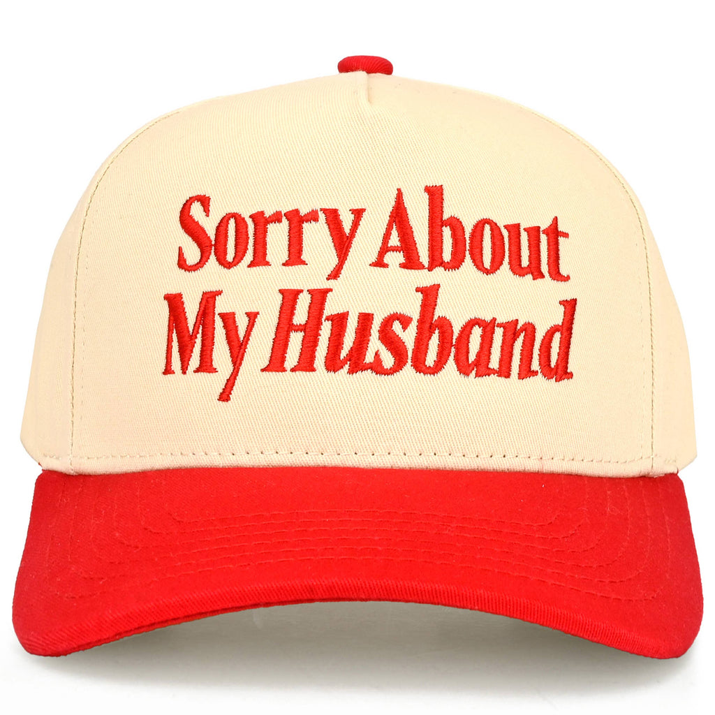 SORRY ABOUT MY HUSBAND Letter Two Tone Trucker Hat
