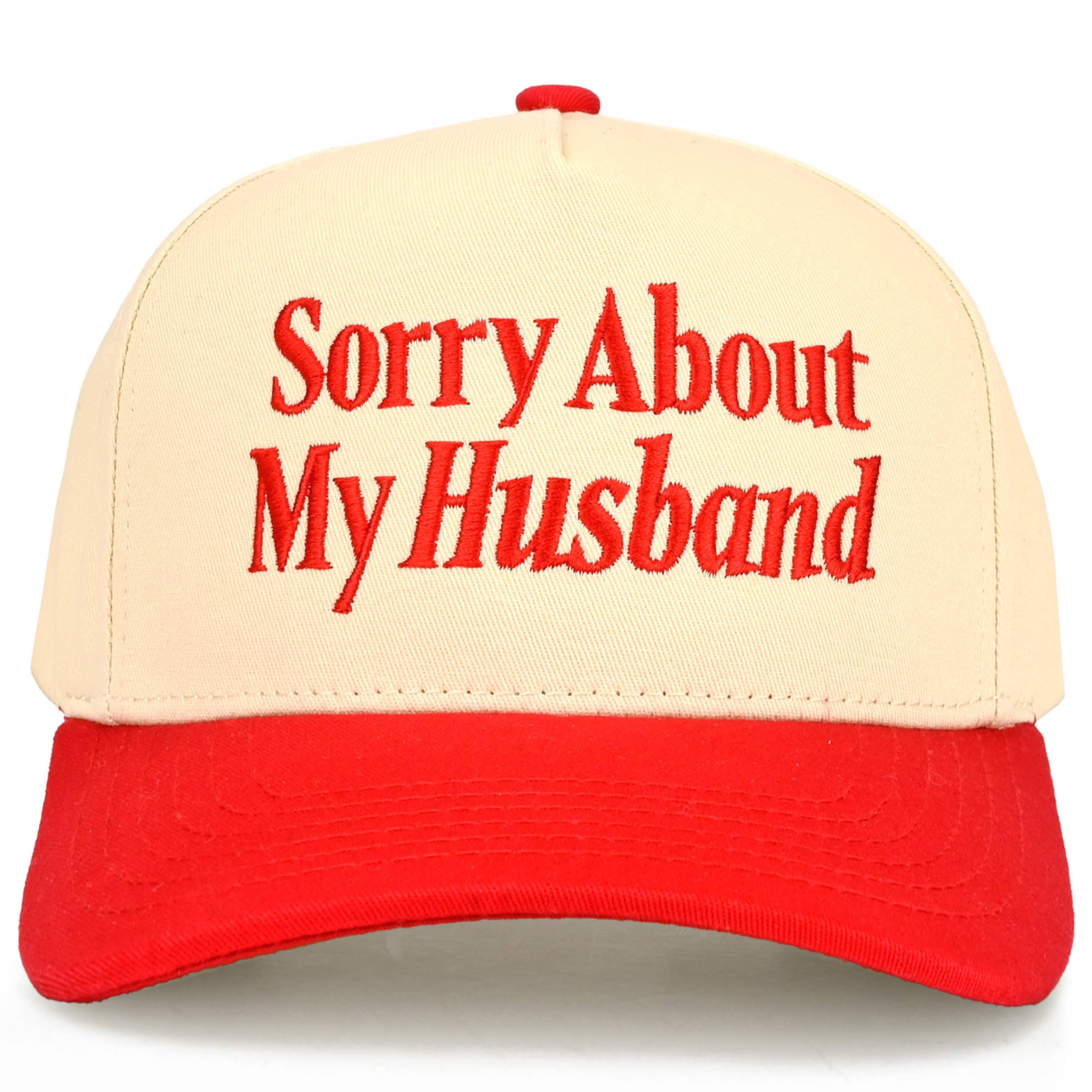 SORRY ABOUT MY HUSBAND Letter Two Tone Trucker Hat