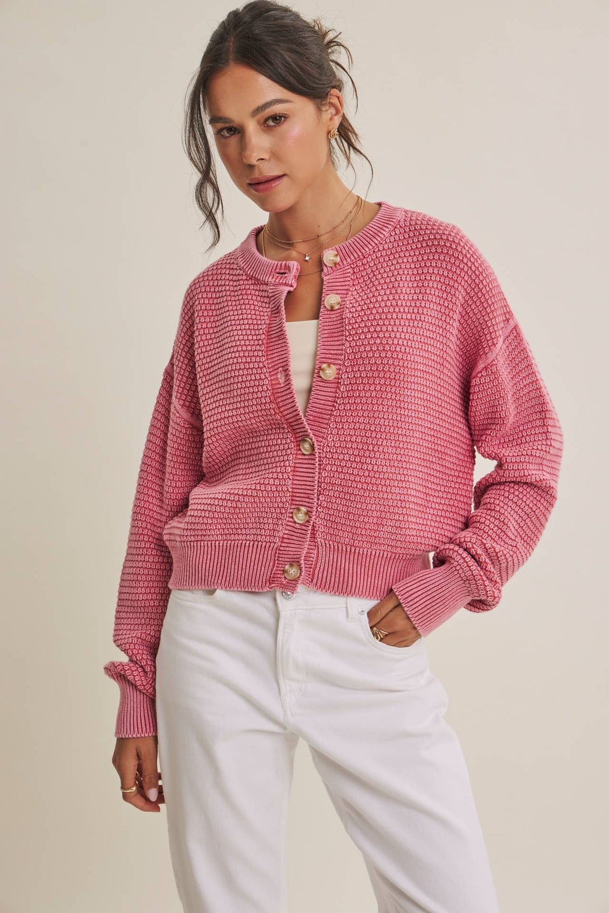 WAFFLE CARDIGAN