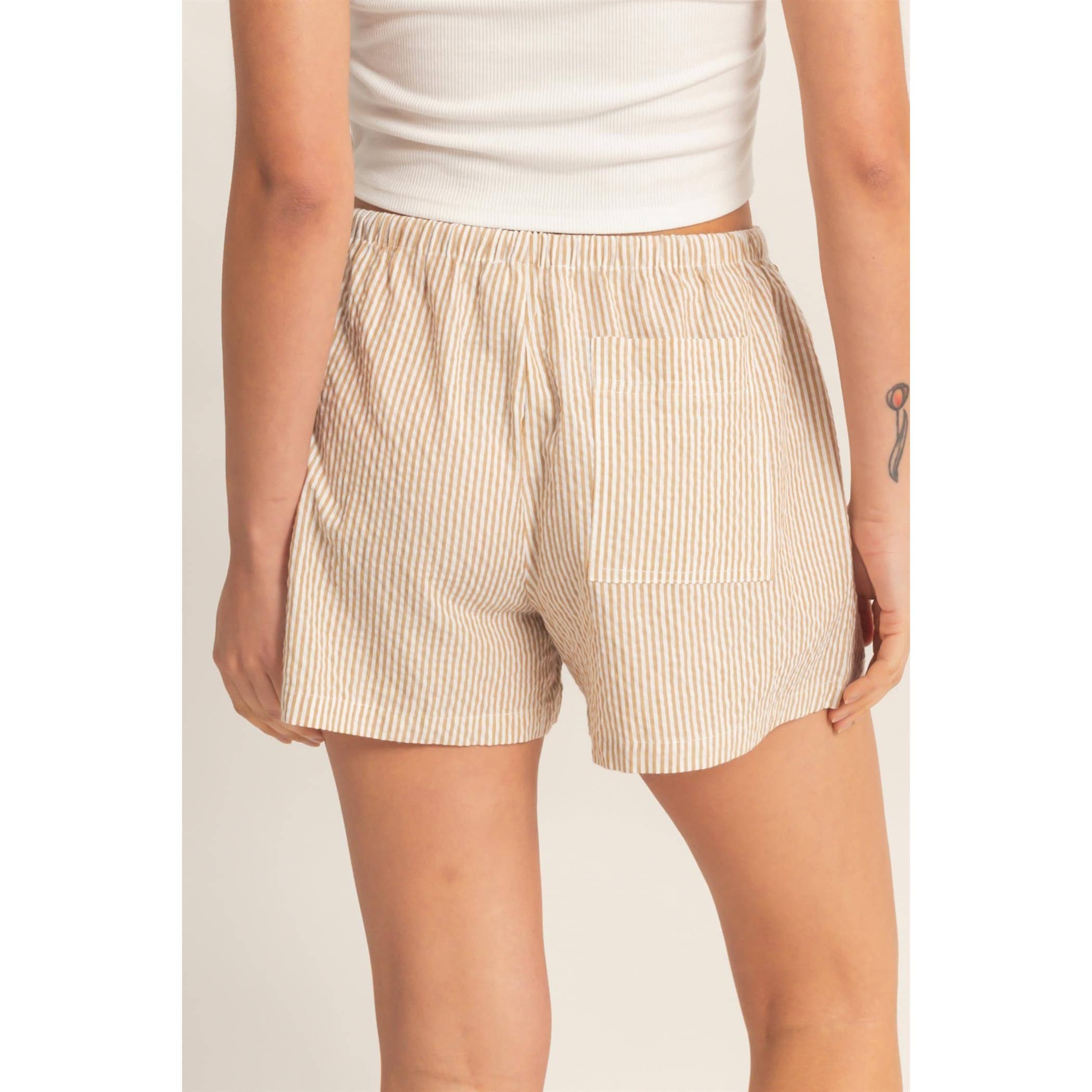 Striped Drawstring Shorts
