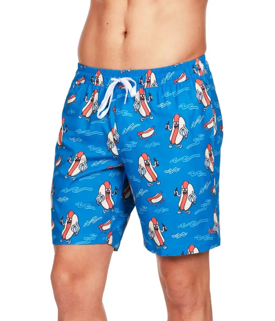 Hot Dog Diver Fun Swim Trunks