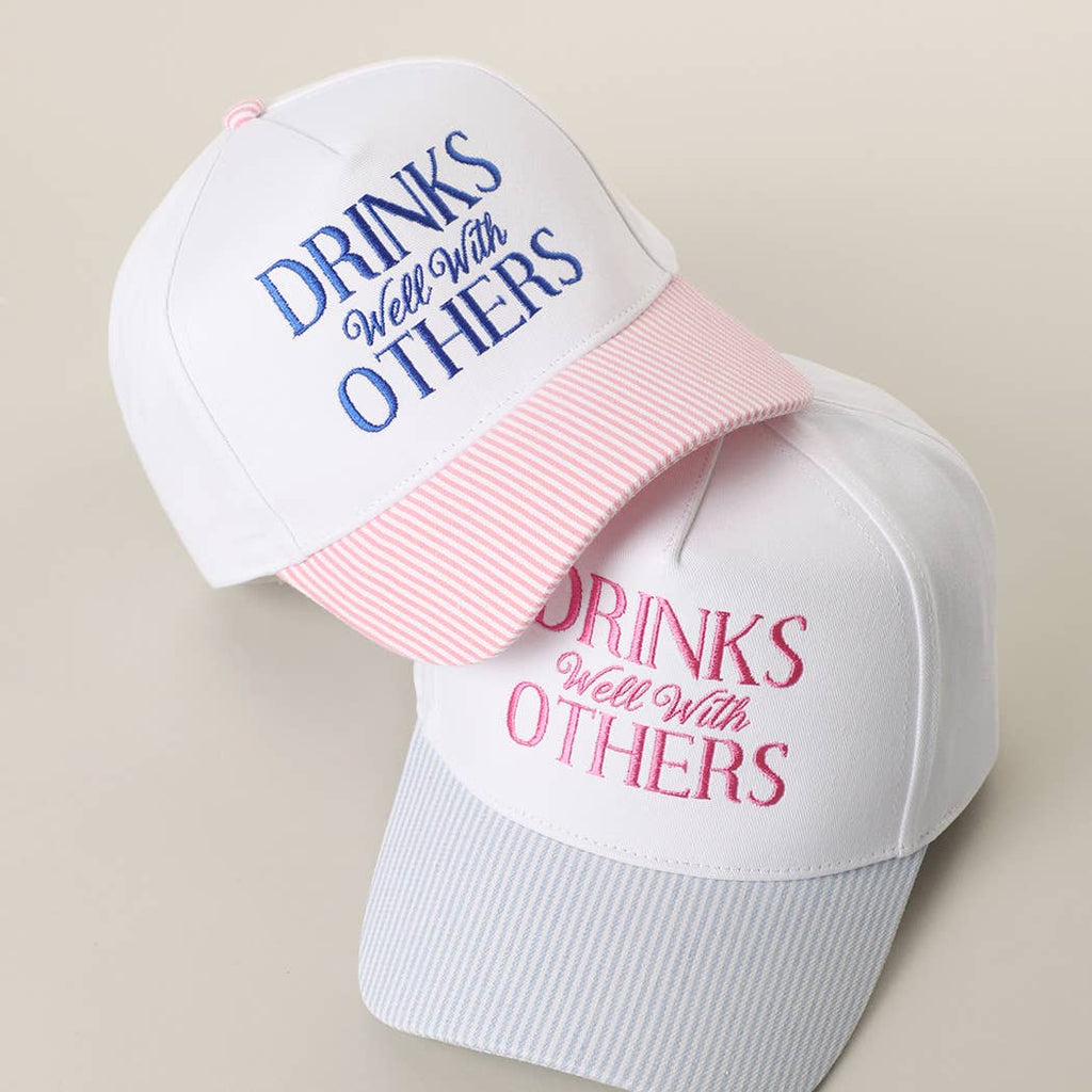 DRINKS Well With OTHERS Seersucker Brim Hat