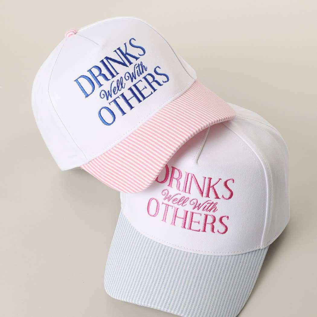 DRINKS Well With OTHERS Seersucker Brim Hat