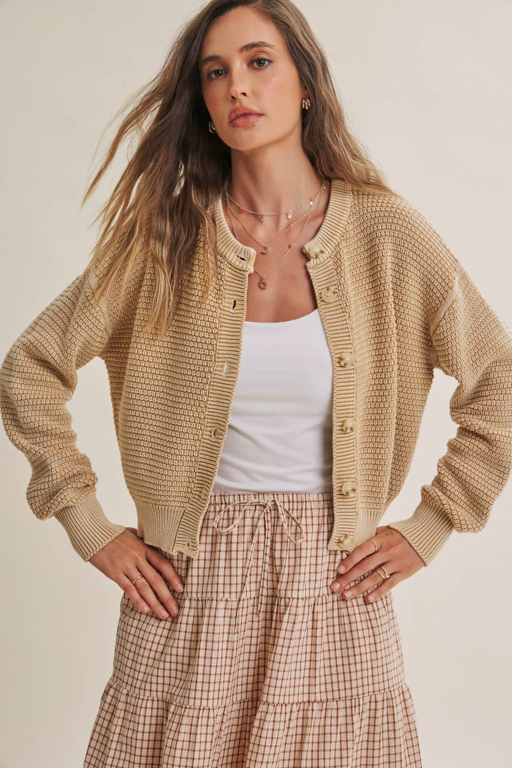 WAFFLE CARDIGAN