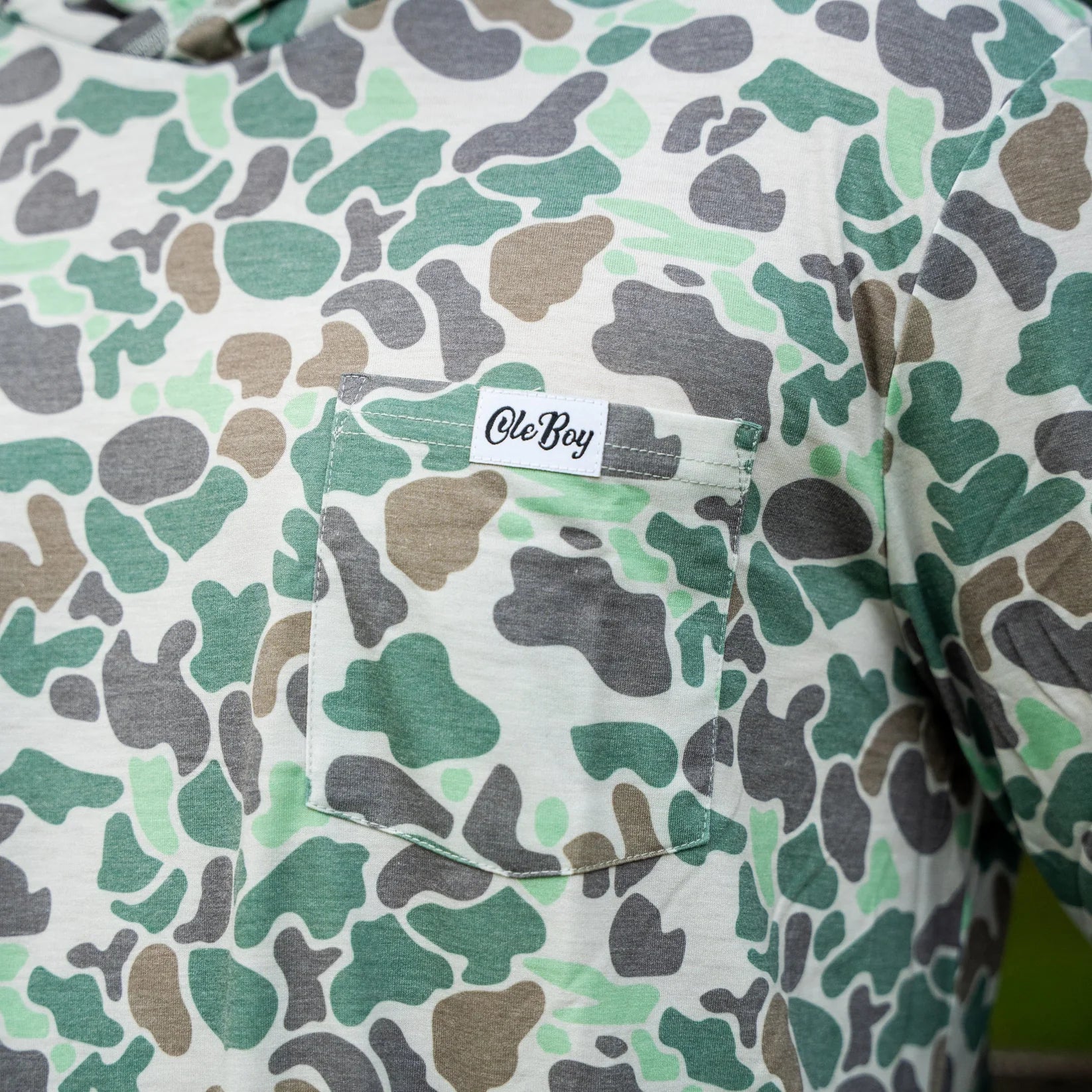 OLE BOY Performance Hooded Tee - Green Camo